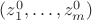 $(z_1^0, \ldots, z_m^0)$
