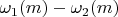 $\omega_1(m)-\omega_2(m)$