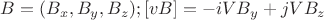 $B = (B_{x},B_{y},B_{z}); [vB] = -iVB_{y}+jVB_{z}$