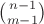 $\binom{n-1}{m-1}$