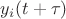 $y_i(t+\tau)$