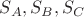 ${S_A}, {S_B}, {S_C}$