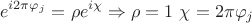 $$e^{ i2\pi \varphi_j}=\rho e^{i \chi} \Rightarrow \rho=1 \  \chi = 2 \pi \varphi_j$$