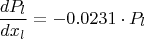 $$\frac{dP_l}{dx_l}= -0.0231 \cdot P_l$$