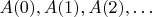 $A(0),A(1),A(2),\ldots$