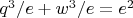 $q^3/e+w^3/e=e^2$