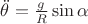 $\[\ddot \theta = \frac{g}{R}\sin \alpha \]$