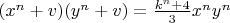 $(x^n+v)(y^n+v)=\frac{k^n+4}{3} x^n y^n$