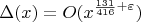 $$\Delta(x) = O(x^{\frac{131}{416} + \varepsilon})$$
