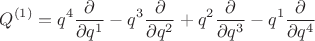 $$
Q^{(1)} = q^4 \frac{\partial}{\partial q^1}
- q^3 \frac{\partial}{\partial q^2}
+ q^2 \frac{\partial}{\partial q^3}
- q^1 \frac{\partial}{\partial q^4}
$$