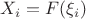 $X_i = F(\xi_i)$