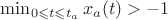 $\min_{0 \leqslant t \leqslant t_a} x_a(t) > -1$