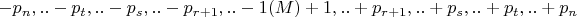 $-p_n,..-p_t,..-p_s,..-p_{r+1},..-1(M)+1,..+p_{r+1},..+p_s,..+p_t,..+p_n$