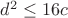 $d^2\leq16c$