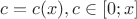 $c=c(x), c\in [0;x]$