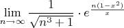 $\lim\limits_{n\to \infty}\dfrac{1}{\sqrt{n^3+1}}\cdot e^{\frac{n(1-x^2)}{x}}$