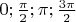 $0; \frac{\pi }{2}; \pi;  \frac{3\pi }{2}$