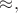 $\approx,$