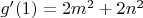 $g'(1) = 2m^2 + 2n^2$