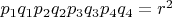 $p_1q_1p_2q_2p_3q_3p_4q_4=r^2$