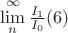 $\lim\limits_{n}^{\infty}\frac{I_{1}}{I_{0}} (6)$