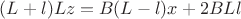 $(L+l)Lz = B(L-l)x + 2BLl$