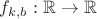 $f_{k,b}:\mathbb{R}\to\mathbb{R}$