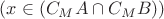 $(x \in (C_MA \cap C_MB))$