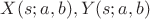 $X(s;a,b),Y(s;a,b)$