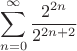 \[
\sum\limits_{n = 0}^\infty  {\frac{{2^{2n} }}{{2^{2n + 2} }}} 
\]