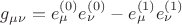 $g_{\mu \nu} = e^{(0)}_{\mu} e^{(0)}_{\nu} - e^{(1)}_{\mu} e^{(1)}_{\nu}$