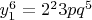 $\[y_1^6  = 2^2 3pq^5 \]$