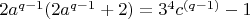 $2 a^{q-1} (2 a^{q-1} +2) = 3^4 c^{(q-1)} -1$