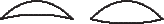 $\begin{picture}(100,60)
\thicklines
\qbezier(0,30)(20,50)(40,30)
\qbezier(0,30)(20,35)(40,30)
\qbezier(50,30)(70,50)(90,30)
\qbezier(50,30)(70,25)(90,30)
\end{picture}
$ $\begin{picture}(100,60)
\thicklines
\qbezier(0,30)(20,50)(40,30)
\qbezier(0,30)(20,35)(40,30)
\qbezier(50,30)(70,50)(90,30)
\qbezier(50,30)(70,25)(90,30)
\end{picture}
$