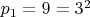 $p_1=9=3^2$