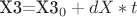X3=X3_0+dX*t