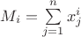 $M_i=\sum\limits_{j=1}^{n}x_j^i$