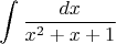 $$\int\limits{\frac{dx}{x^2+x+1}}$$