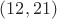 $(12,21)$