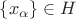 $\{x_{\alpha}\}\in H$
