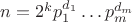 $n=2^k p_1^{d_1}\dots p_m^{d_m}$