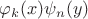 $\varphi_k(x)\psi_n(y)$