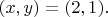 $(x, y)=(2, 1).$