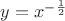 $y=x^{-\frac 1 2}$