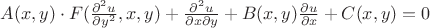 $A(x,y) \cdot F (\frac{\partial^2 u}{\partial y^2}  , x, y) +  \frac{\partial^2 u}{\partial x \partial y} + B(x, y) \frac{\partial u}{\partial x} + C(x,y) = 0$