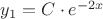 $y_1=C\cdot e^{-2x}$