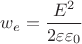 $w_e=\dfrac{E^2}{2\varepsilon\varepsilon_0}$
