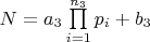 $N=a_3\prod\limits_{i=1}^{n_3} p_i+b_3$