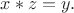 $x*z=y.$