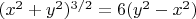 $(x^2+y^2)^{3/2} = 6(y^2-x^2)$